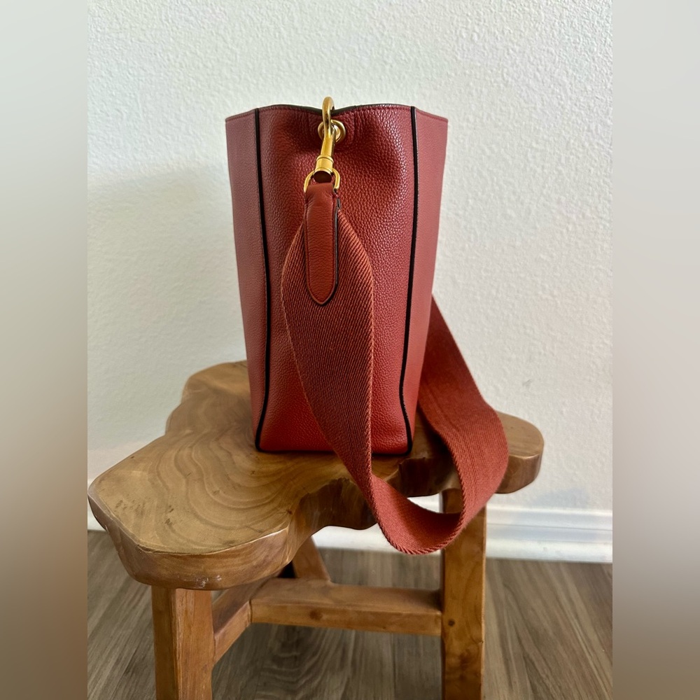 Celine Brick Red Tote with Gold Accents - Picture 3 of 15
